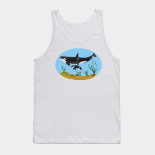 Killer whale with cub Tank Top